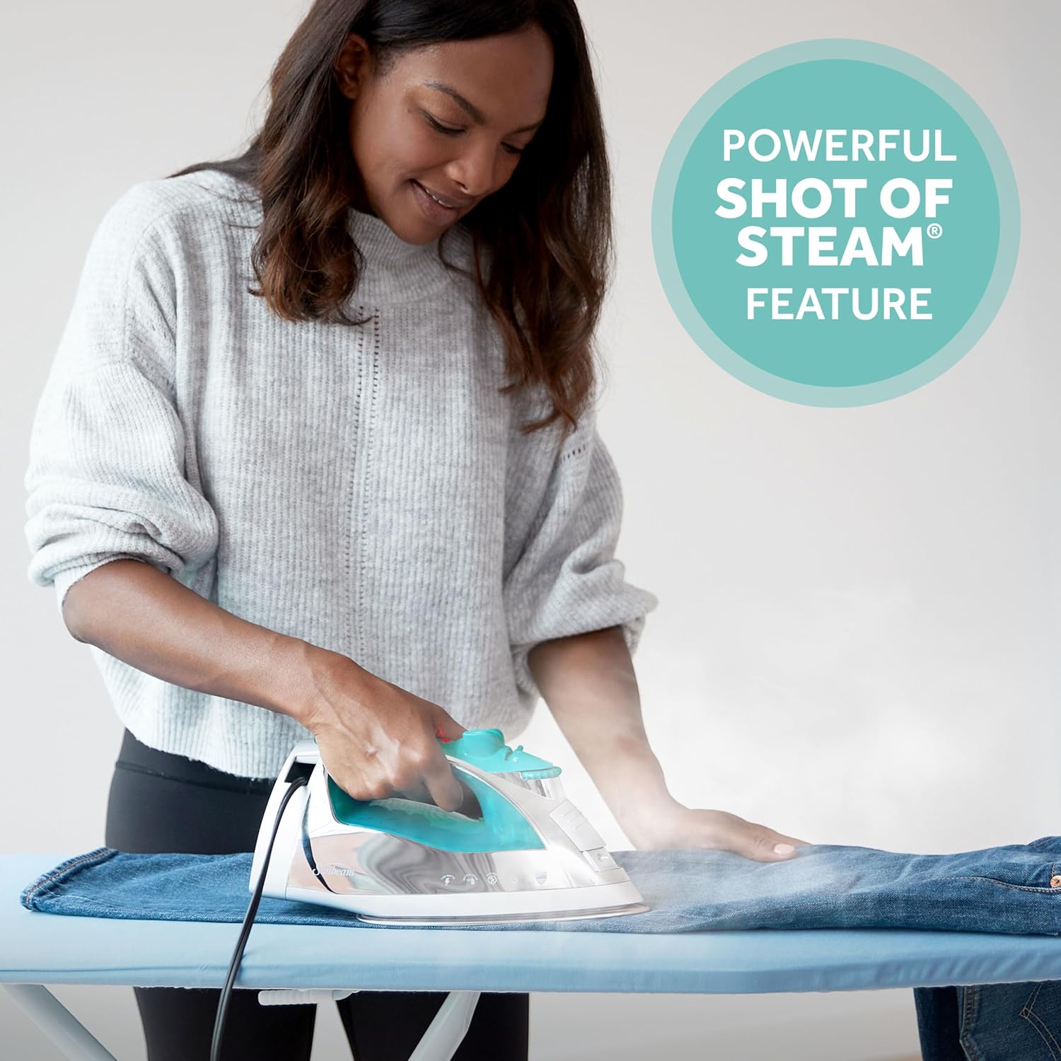 1761429478_Sunbeam-Turbo-Steam-Iron-1400W-Quick-Heat-Stainless-Steel-Soleplate-Shot-of-Steam-Horizontal-and-Vertical-3-Way-Auto-Off-240ml-Water-Tank-White-Teal.jpg Sunbeam Turbo Steam Iron 1400W Quick Heat Stainless Steel Soleplate Shot of Steam Horizontal and Vertical 3 Way Auto Off 240ml Water Tank White Teal - Image 3