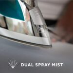 Sunbeam Turbo Steam Iron 1400W Quick Heat Stainless Steel Soleplate Shot of Steam Horizontal and Vertical 3 Way Auto Off 240ml Water Tank White Teal - Image 6