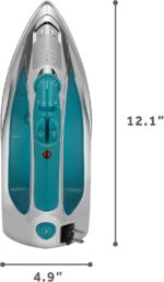 Sunbeam Turbo Steam Iron 1400W Quick Heat Stainless Steel Soleplate Shot of Steam Horizontal and Vertical 3 Way Auto Off 240ml Water Tank White Teal - Image 11