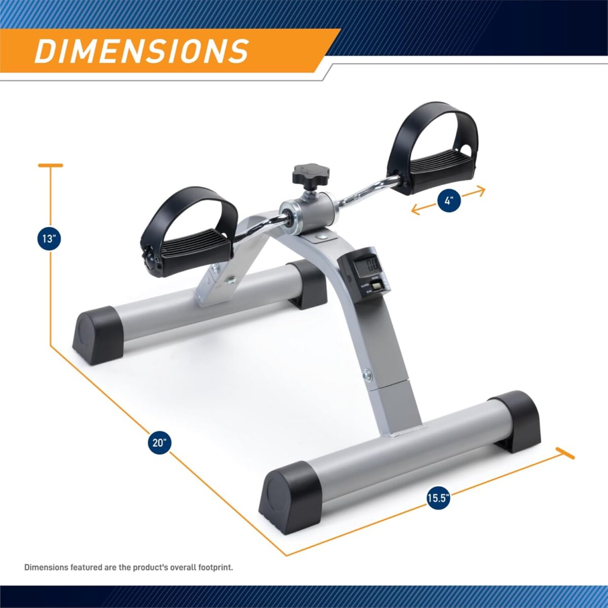 Marcy Under Desk Mini Pedal Leg and Arm Exercise Cycle with Adjustable Magnetic Resistance Physical Therapy Leg Exercisers - Image 3