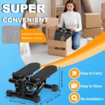 TOPMAJOR Steppers for Exercise at Home with 330 lbs Weight Capacity, Resistance Bands & Non-Slip Mat for Full Body Workout, Adjustable Height Hydraulic Stepper with LCD to Monitor Steps & Time - Image 5