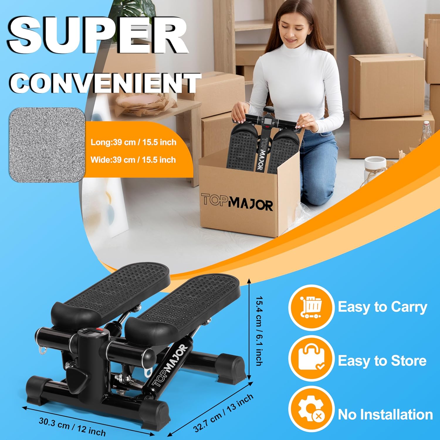 1761432007_TOPMAJOR-Steppers-for-Exercise-at-Home-with-330-lbs-Weight-Capacity-Resistance-Bands-Non-Slip-Mat-for-Full-Body-Workout-Adjustable-Height-Hydraulic-Stepper-with-LCD-to-Monitor-Steps-Time.jpg TOPMAJOR Steppers for Exercise at Home with 330 lbs Weight Capacity, Resistance Bands & Non-Slip Mat for Full Body Workout, Adjustable Height Hydraulic Stepper with LCD to Monitor Steps & Time - Image 5