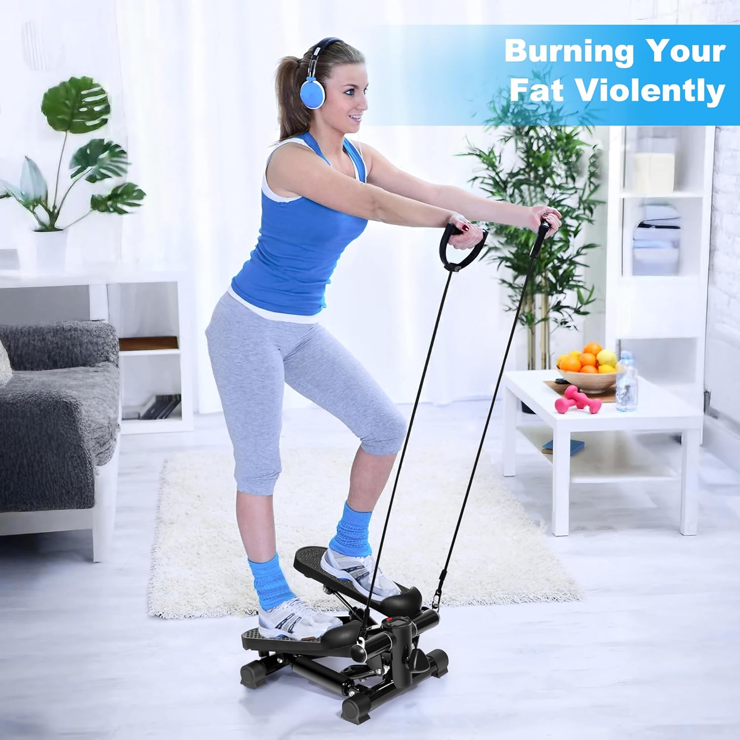 1761432014_TOPMAJOR-Steppers-for-Exercise-at-Home-with-330-lbs-Weight-Capacity-Resistance-Bands-Non-Slip-Mat-for-Full-Body-Workout-Adjustable-Height-Hydraulic-Stepper-with-LCD-to-Monitor-Steps-Time.jpg TOPMAJOR Steppers for Exercise at Home with 330 lbs Weight Capacity, Resistance Bands & Non-Slip Mat for Full Body Workout, Adjustable Height Hydraulic Stepper with LCD to Monitor Steps & Time - Image 8