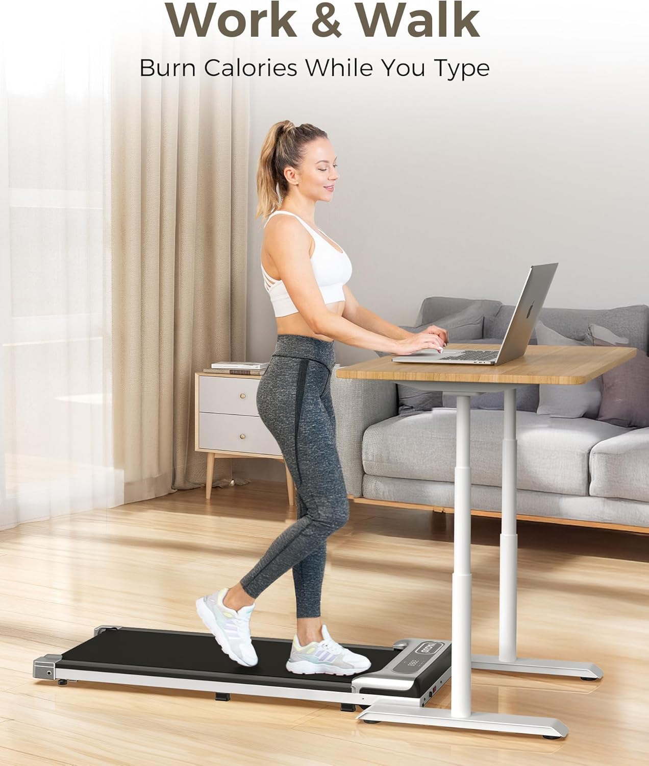 1761432262_Under-Desk-Treadmill-Walking-Pad-for-Home-and-Office-2.5-HP-Portable-Walking-Jogging-Running-Machine-with-Remote-Control-and-LED-Display-Silver.jpg Under Desk Treadmill, Walking Pad for Home and Office, 2.5 HP Portable Walking Jogging Running Machine with Remote Control and LED Display, Silver - Image 3