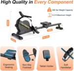 Rowing Machines for Home,Hartwares Magnetic Rowing Machine with 77lbs High Resistance Rowing Machine,16 Levels of Quiet Resistance,Rower Machine for Home Row Machine,App Compatible,LCD Monitor - Image 6