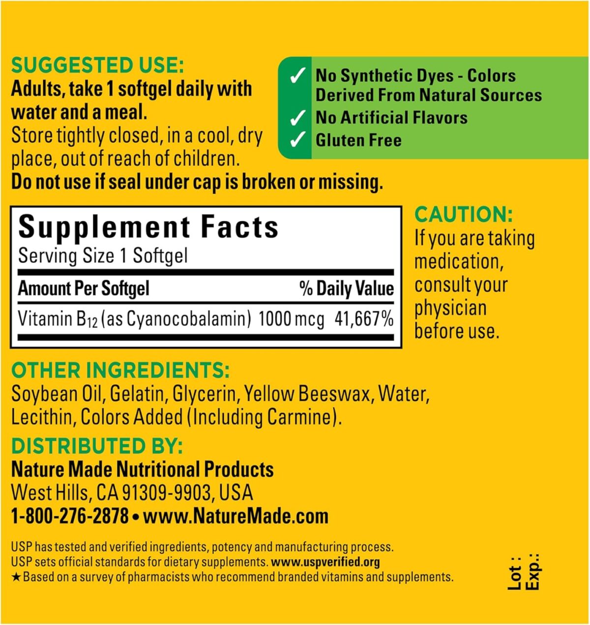 Nature Made Vitamin B12 1000 mcg, Dietary Supplement for Energy Metabolism Support, 150 Softgels, 150 Day Supply - Image 6