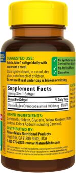 Nature Made Vitamin B12 1000 mcg, Dietary Supplement for Energy Metabolism Support, 150 Softgels, 150 Day Supply - Image 9