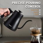 Electric Gooseneck Kettle, 304 Stainless Steel Coffee Kettle, Auto Shutoff Anti-dry Protection, Classic Pour-over Coffee & Tea,Matte Black 1.0L-1200W Fast Boiling Water Boiler by YUIOASE - Image 5