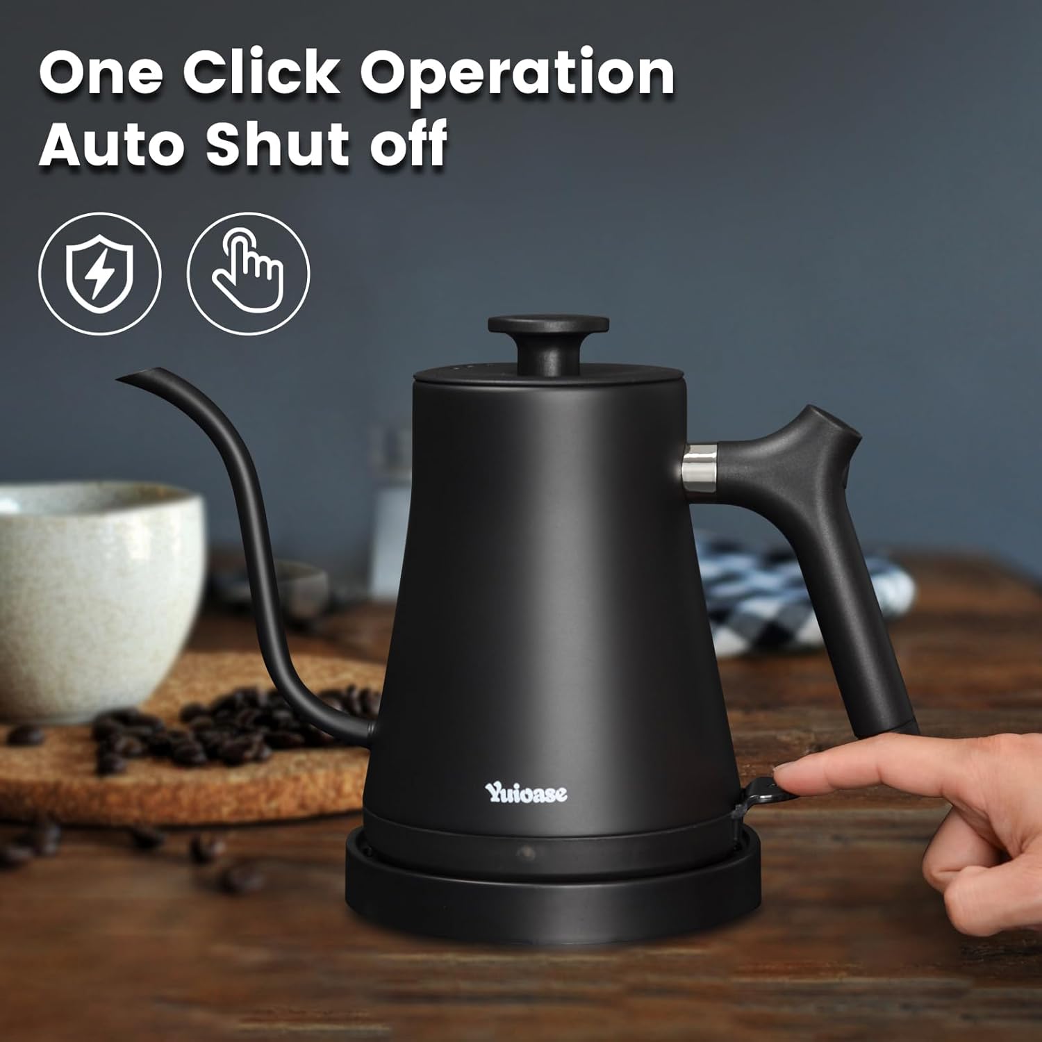 1761439760_Electric-Gooseneck-Kettle-304-Stainless-Steel-Coffee-Kettle-Auto-Shutoff-Anti-dry-Protection-Classic-Pour-over-Coffee-TeaMatte-Black-1.0L-1200W-Fast-Boiling-Water-Boiler-by-YUIOASE.jpg Electric Gooseneck Kettle, 304 Stainless Steel Coffee Kettle, Auto Shutoff Anti-dry Protection, Classic Pour-over Coffee & Tea,Matte Black 1.0L-1200W Fast Boiling Water Boiler by YUIOASE - Image 6
