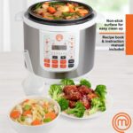 MasterChef 13-in-1 Pressure Cooker- 6 QT Electric Digital Instant MultiPot w 13 Programmable Functions- High and Low Pressure Slow Non-Stick Pot Cooking Warmer Options, LED Display, Delay Timer, Rice - Image 3