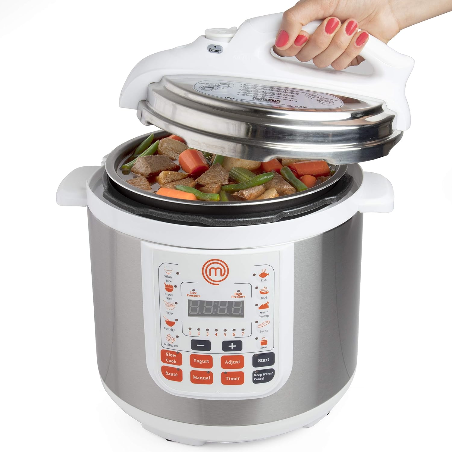 1761443904_MasterChef-13-in-1-Pressure-Cooker-6-QT-Electric-Digital-Instant-MultiPot-w-13-Programmable-Functions-High-and-Low-Pressure-Slow-Non-Stick-Pot-Cooking-Warmer-Options-LED-Display-Delay-Timer-Rice.jpg MasterChef 13-in-1 Pressure Cooker- 6 QT Electric Digital Instant MultiPot w 13 Programmable Functions- High and Low Pressure Slow Non-Stick Pot Cooking Warmer Options, LED Display, Delay Timer, Rice - Image 6