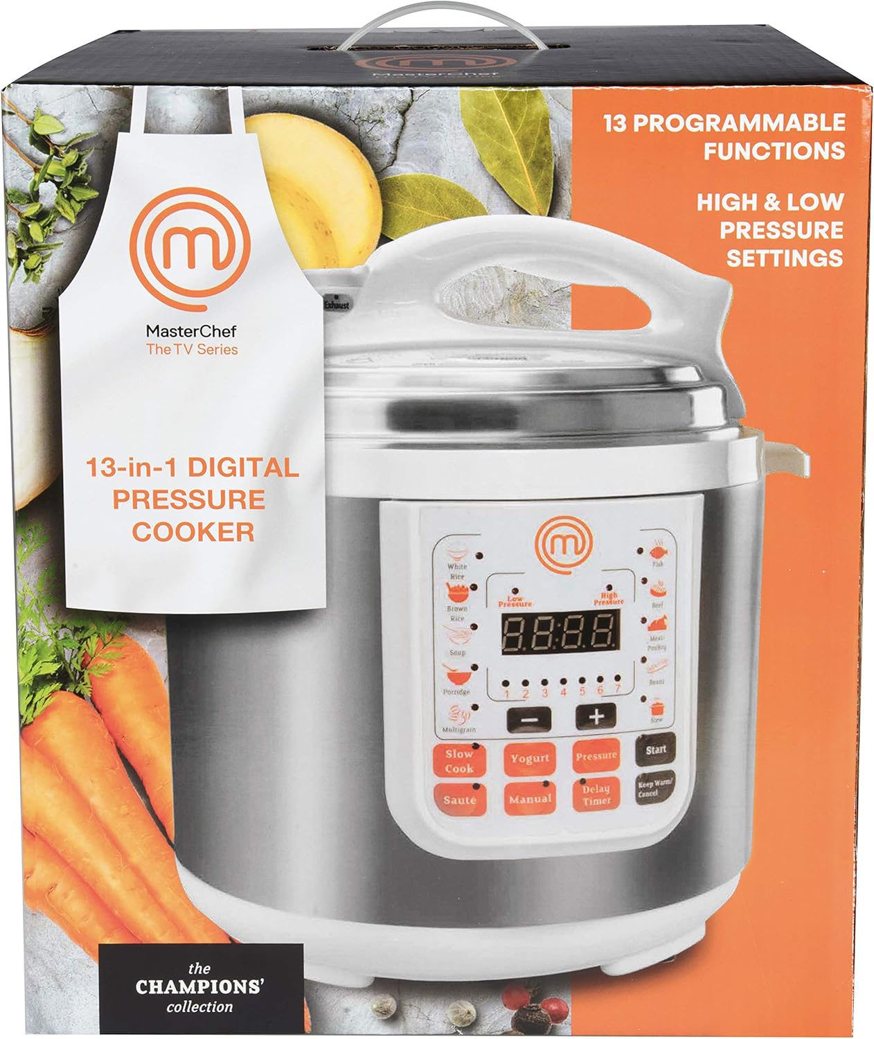 1761443905_MasterChef-13-in-1-Pressure-Cooker-6-QT-Electric-Digital-Instant-MultiPot-w-13-Programmable-Functions-High-and-Low-Pressure-Slow-Non-Stick-Pot-Cooking-Warmer-Options-LED-Display-Delay-Timer-Rice.jpg MasterChef 13-in-1 Pressure Cooker- 6 QT Electric Digital Instant MultiPot w 13 Programmable Functions- High and Low Pressure Slow Non-Stick Pot Cooking Warmer Options, LED Display, Delay Timer, Rice - Image 7