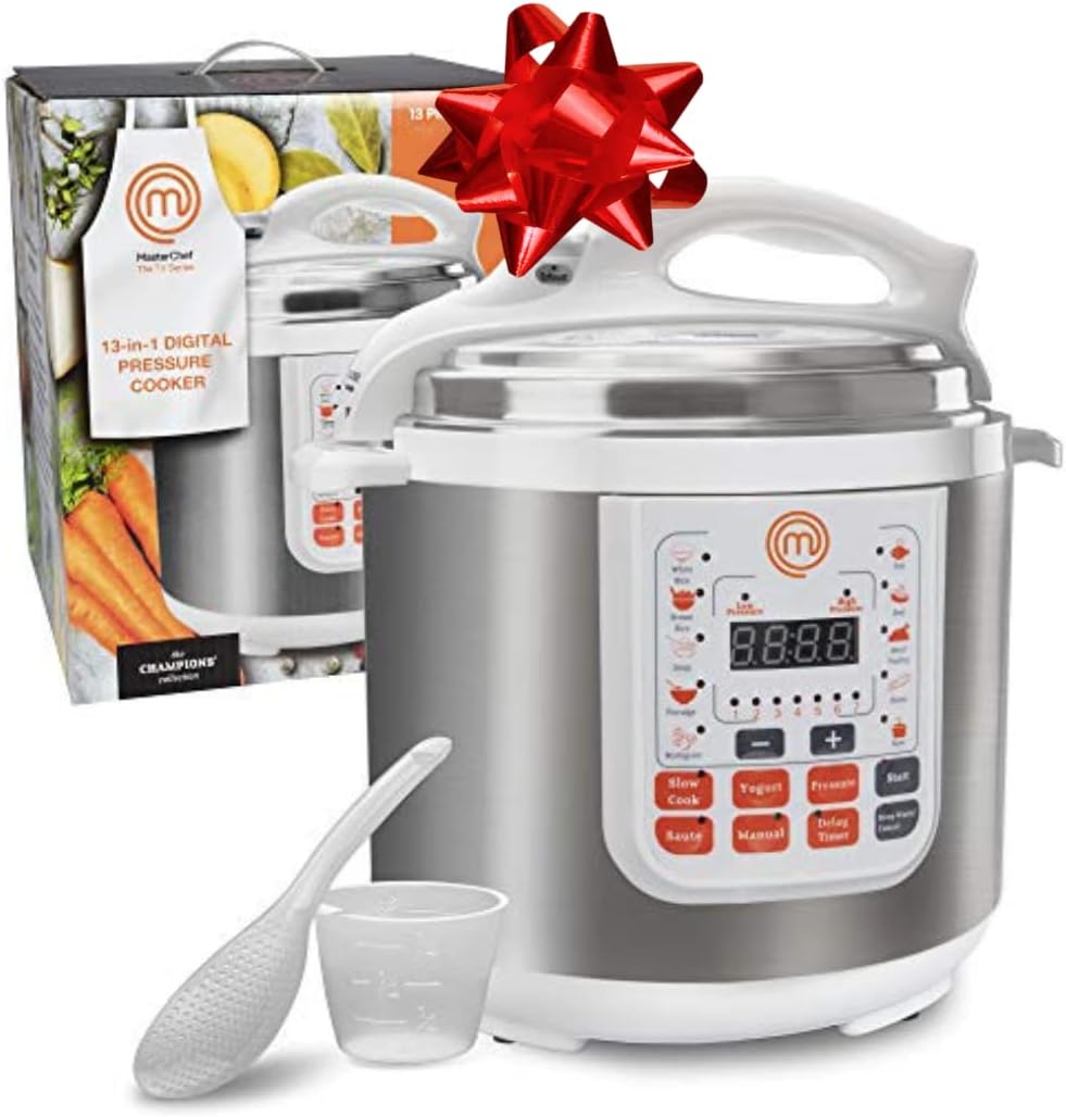 1761443907_MasterChef-13-in-1-Pressure-Cooker-6-QT-Electric-Digital-Instant-MultiPot-w-13-Programmable-Functions-High-and-Low-Pressure-Slow-Non-Stick-Pot-Cooking-Warmer-Options-LED-Display-Delay-Timer-Rice.jpg MasterChef 13-in-1 Pressure Cooker- 6 QT Electric Digital Instant MultiPot w 13 Programmable Functions- High and Low Pressure Slow Non-Stick Pot Cooking Warmer Options, LED Display, Delay Timer, Rice - Image 8