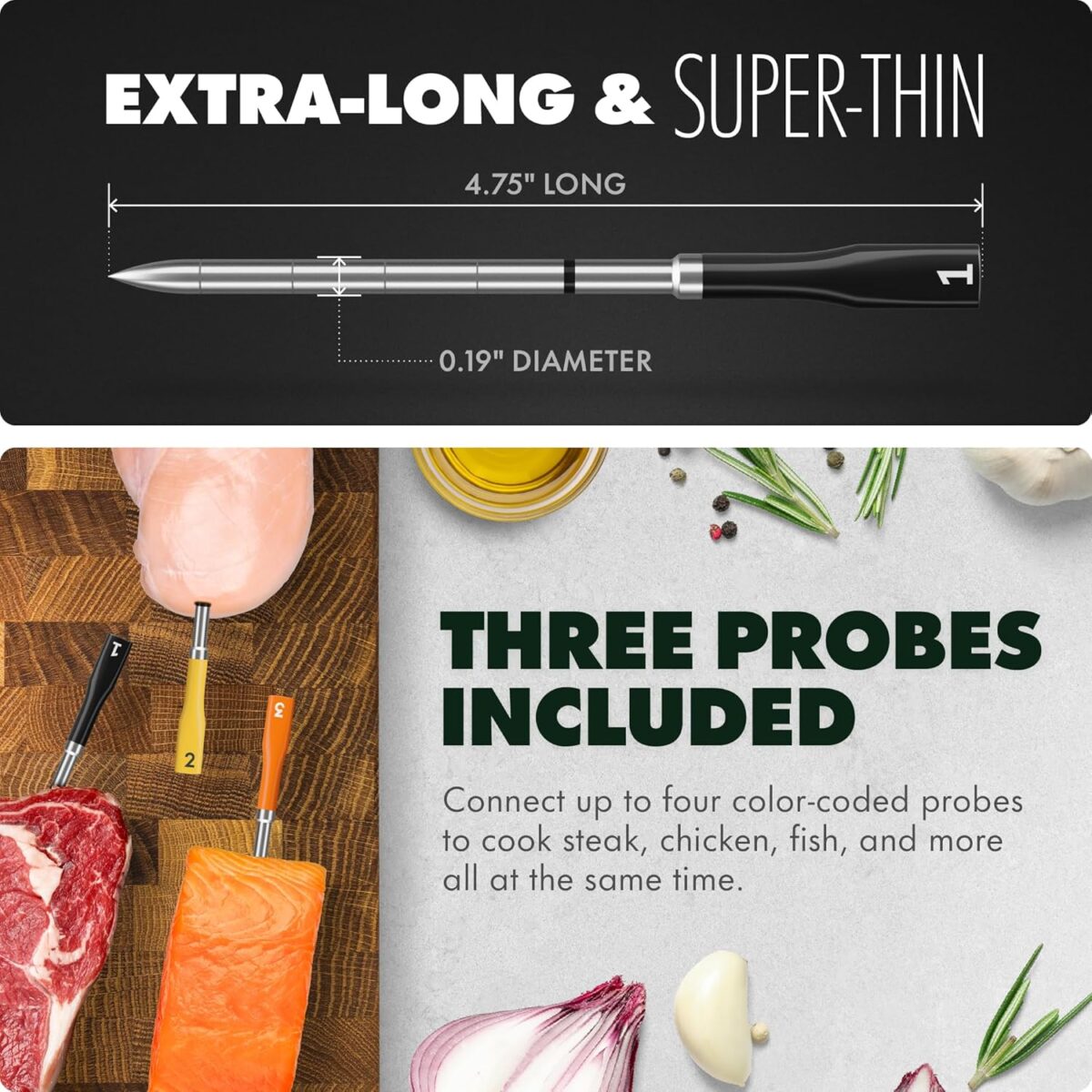 CHEF iQ Sense [2025 Model] | Smart Wireless Meat Thermometer | 3 Ultra-Thin Probes | WiFi Unlimited Range | 1000°F Heat Safe | 5 Sensors | BBQ, Grill, Oven, Smoker, Air Fryer | Gen3 - Image 6