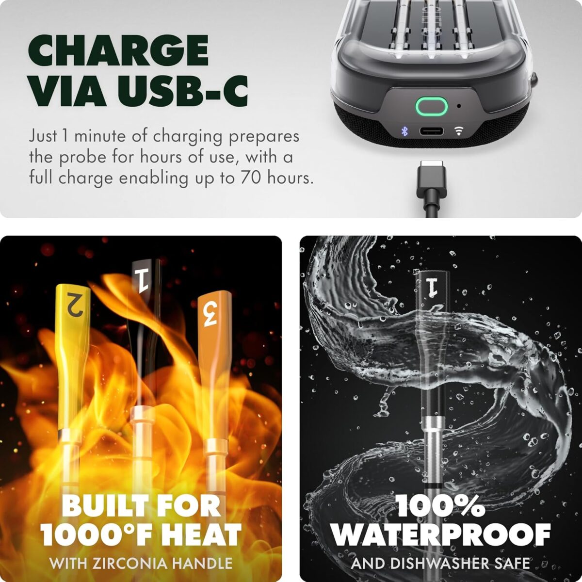 CHEF iQ Sense [2025 Model] | Smart Wireless Meat Thermometer | 3 Ultra-Thin Probes | WiFi Unlimited Range | 1000°F Heat Safe | 5 Sensors | BBQ, Grill, Oven, Smoker, Air Fryer | Gen3 - Image 9