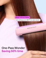 Wavytalk Professional Flat Iron Hair Straightener and Curler 2 in 1, Titanium Flat Iron for One-Pass Wonder 10S Fast Heat Up, Glide & Shine Straightener with Dual Voltage (1.18 Inch) - Image 5