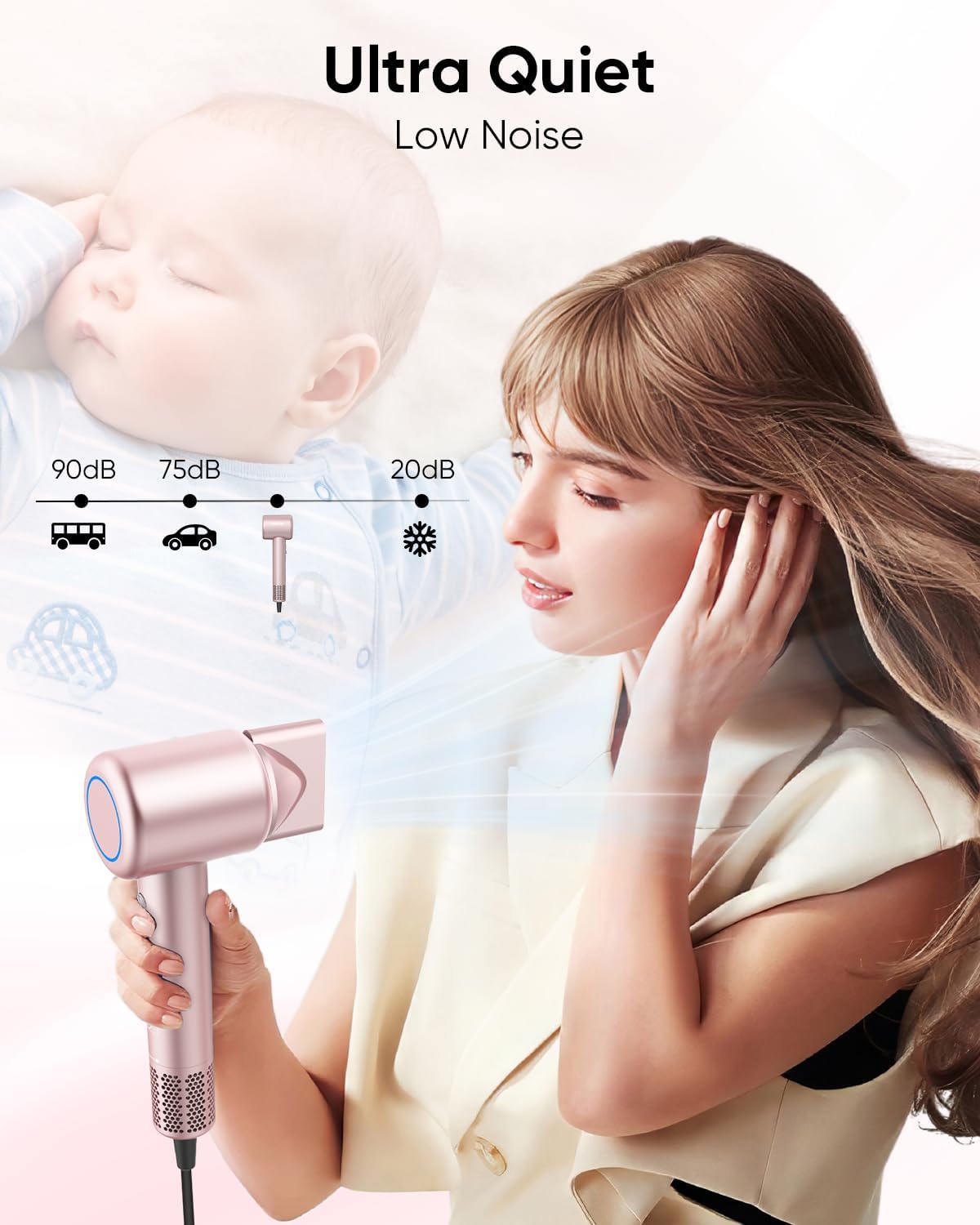 1761448478_Hair-Dryer-High-Speed-Ionic-Low-Noise-Blow-Dryer-with-Brushless-Motor-for-Fast-Drying-Thermo-Control-Quiet-Compact-Hair-Blow-Dryer-with-Magnetic-Diffuser-for-Curly-Hair-for-Home-Travel-Salon.jpg Hair Dryer, High-Speed Ionic Low Noise Blow Dryer with Brushless Motor for Fast Drying, Thermo-Control Quiet Compact Hair Blow Dryer with Magnetic Diffuser for Curly Hair for Home Travel Salon - Image 5