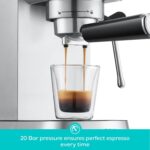 CASABREWS CM5418 Espresso Machine 20 Bar, Compact Espresso Maker with Steam Milk Frother, Stainless Steel Coffee Machine with 34oz Removable Water Tank for Cappuccino, Latte, Silver - Image 3