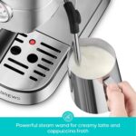 CASABREWS CM5418 Espresso Machine 20 Bar, Compact Espresso Maker with Steam Milk Frother, Stainless Steel Coffee Machine with 34oz Removable Water Tank for Cappuccino, Latte, Silver - Image 4