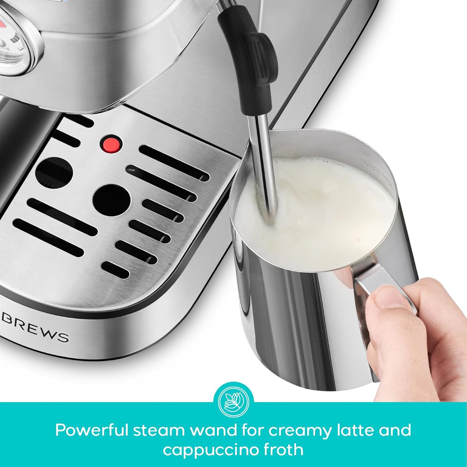 1761462931_CASABREWS-CM5418-Espresso-Machine-20-Bar-Compact-Espresso-Maker-with-Steam-Milk-Frother-Stainless-Steel-Coffee-Machine-with-34oz-Removable-Water-Tank-for-Cappuccino-Latte-Silver.jpg CASABREWS CM5418 Espresso Machine 20 Bar, Compact Espresso Maker with Steam Milk Frother, Stainless Steel Coffee Machine with 34oz Removable Water Tank for Cappuccino, Latte, Silver - Image 4