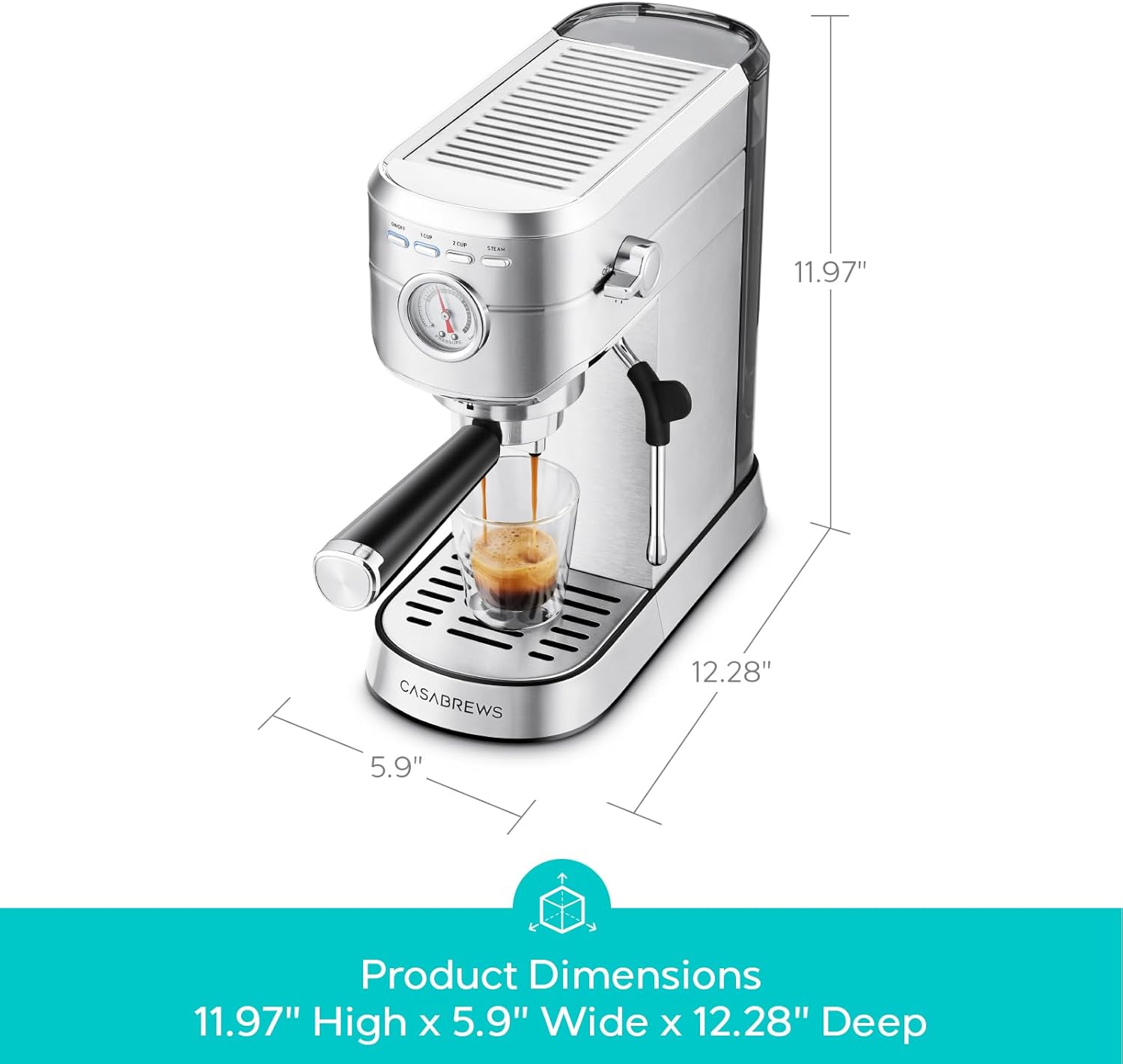 1761462940_CASABREWS-CM5418-Espresso-Machine-20-Bar-Compact-Espresso-Maker-with-Steam-Milk-Frother-Stainless-Steel-Coffee-Machine-with-34oz-Removable-Water-Tank-for-Cappuccino-Latte-Silver.jpg CASABREWS CM5418 Espresso Machine 20 Bar, Compact Espresso Maker with Steam Milk Frother, Stainless Steel Coffee Machine with 34oz Removable Water Tank for Cappuccino, Latte, Silver - Image 9