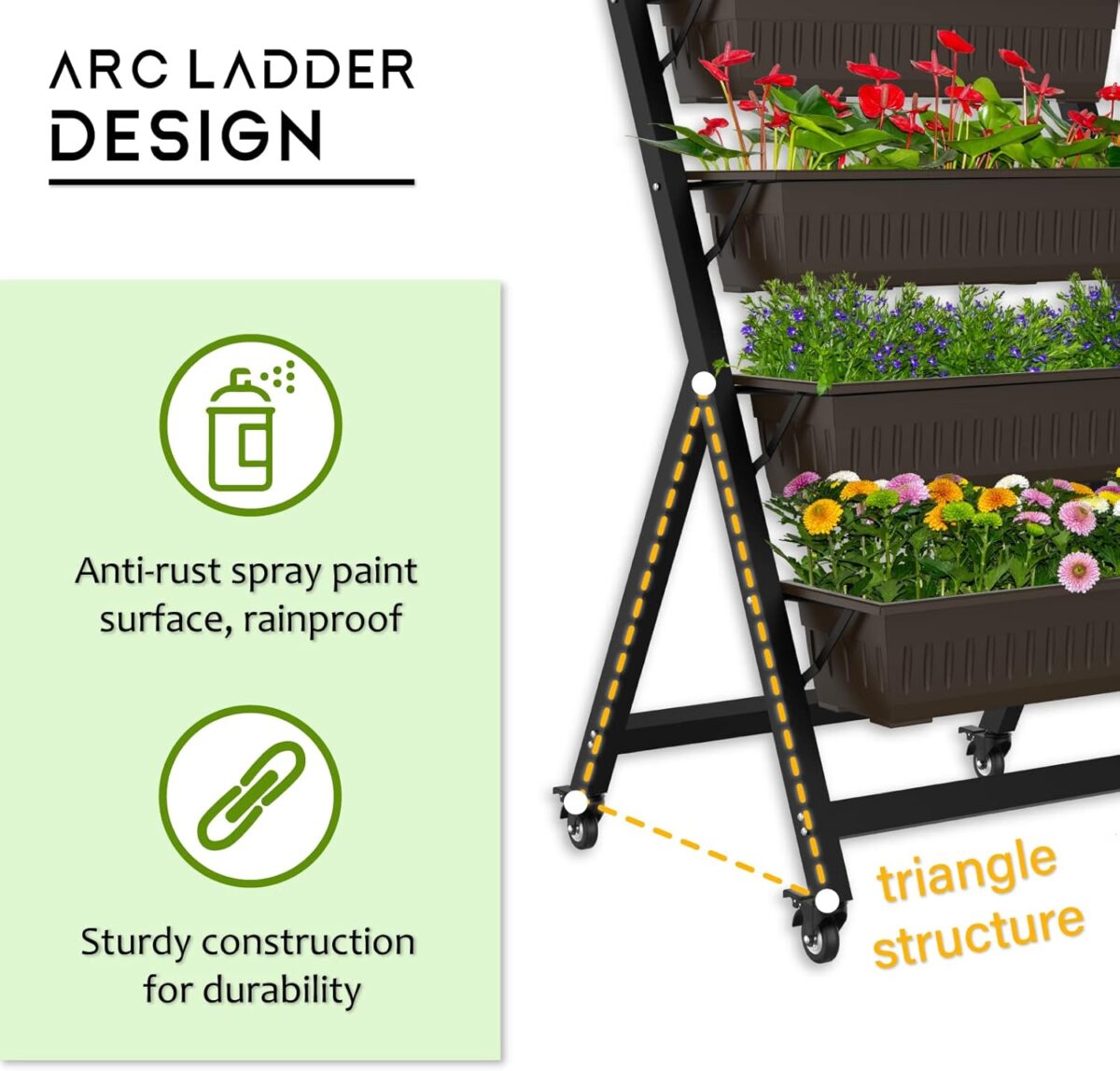 G TALECO GEAR Vertical Garden Planter, Vertical Raised Garden Bed Planter Box with 5 Container Boxes, Grow Your Herb Vegetables Flowers Indoor and Outdoor (5-Tier) - Image 4