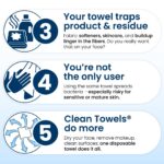 Clean Skin Club Clean Towels XL®, 100% USDA Biobased Face Towel, Disposable Face Towelette, Eczema Association Accepted, Makeup Remover Dry Wipes, Ultra Soft, 1 Pack, 50 Ct - Image 7