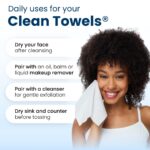Clean Skin Club Clean Towels XL®, 100% USDA Biobased Face Towel, Disposable Face Towelette, Eczema Association Accepted, Makeup Remover Dry Wipes, Ultra Soft, 1 Pack, 50 Ct - Image 10