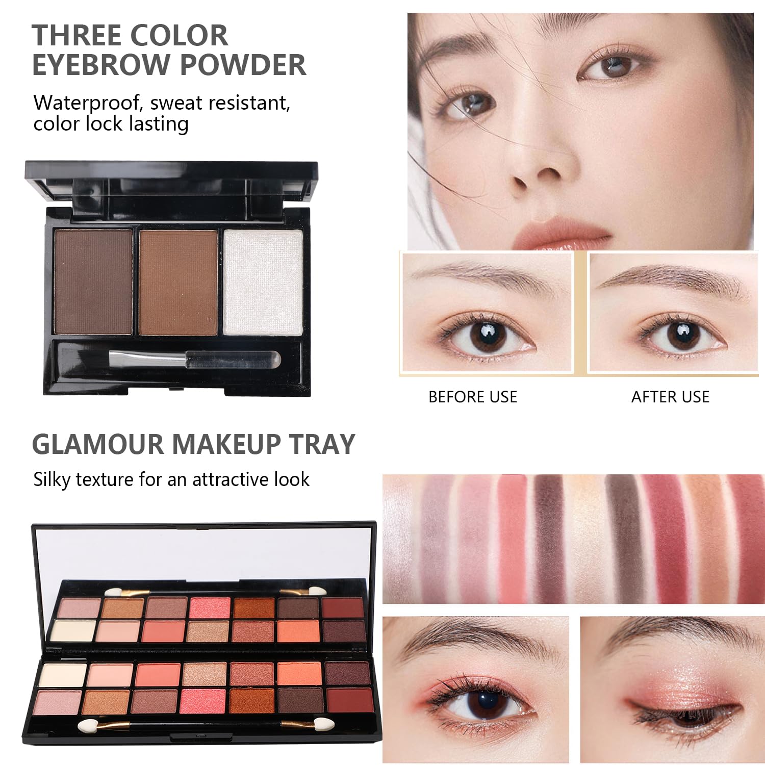 1761466768_All-in-One-Makeup-Kit-2X14-Eyeshadow-Palette-Liquid-Foundation-Eyeliner-Pencils-Contouring-Stick-Lip-Gloss-20Pcs-Makeup-Brushes-Black.jpg All in One Makeup Kit - 2X14 Eyeshadow Palette, Liquid Foundation, Eyeliner Pencils, Contouring Stick, Lip Gloss, 20Pcs Makeup Brushes (Black) - Image 7