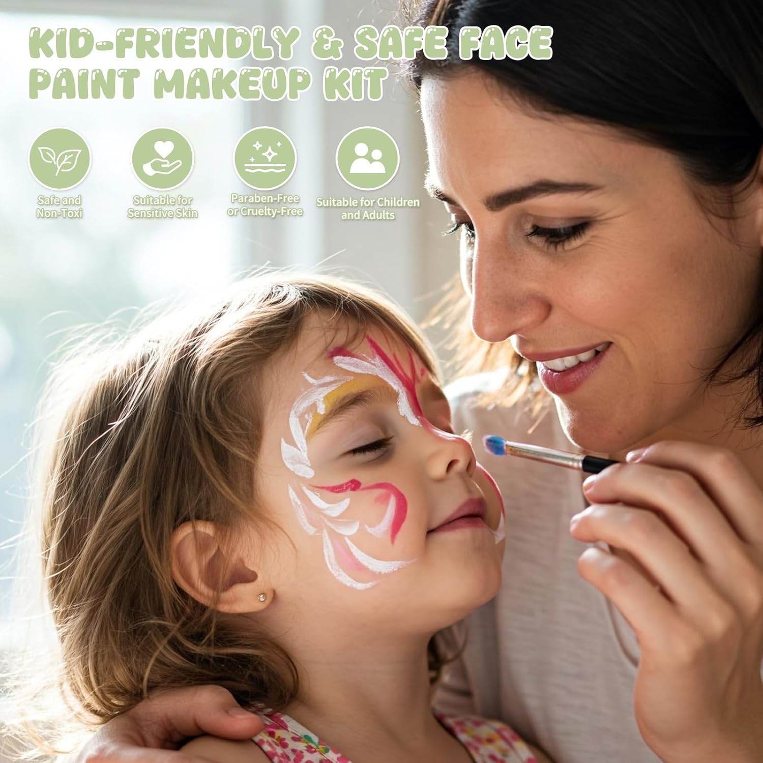 1761467980_Pintada-26-Color-Face-Painting-Kit-for-Kids-Non-Toxic-Water-Activated-Face-Paint-Palette-with-Brush-Stencils-Gems-For-Halloween-Carnivals-Costume-Parties-Body-Art-Fairs-Creative-Events.jpg Pintada 26 Color Face Painting Kit for Kids - Non-Toxic Water Activated Face Paint Palette with Brush, Stencils, Gems - For Halloween, Carnivals, Costume Parties, Body Art, Fairs & Creative Events. - Image 5