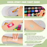 Pintada 26 Color Face Painting Kit for Kids - Non-Toxic Water Activated Face Paint Palette with Brush, Stencils, Gems - For Halloween, Carnivals, Costume Parties, Body Art, Fairs & Creative Events. - Image 7