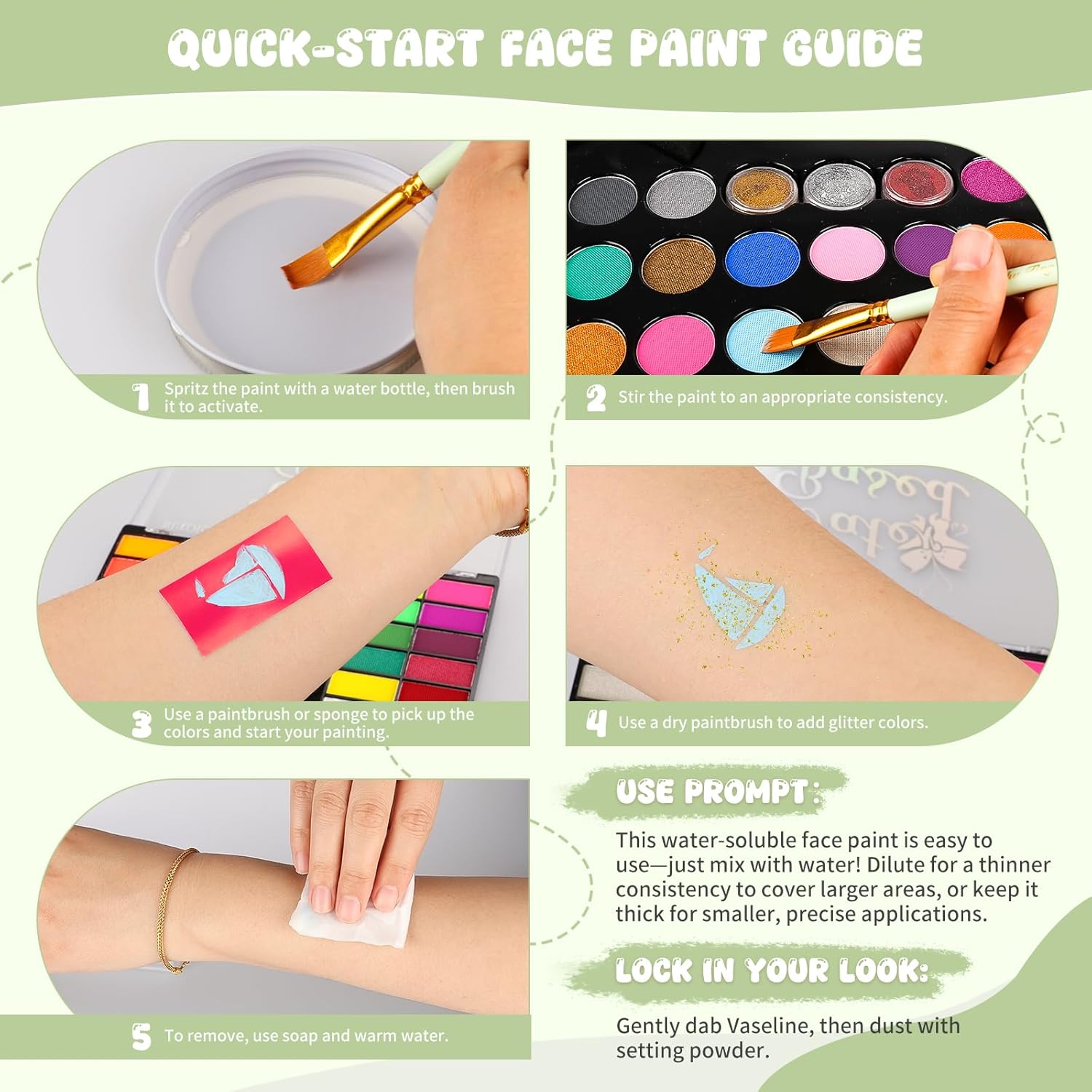 1761467984_Pintada-26-Color-Face-Painting-Kit-for-Kids-Non-Toxic-Water-Activated-Face-Paint-Palette-with-Brush-Stencils-Gems-For-Halloween-Carnivals-Costume-Parties-Body-Art-Fairs-Creative-Events.jpg Pintada 26 Color Face Painting Kit for Kids - Non-Toxic Water Activated Face Paint Palette with Brush, Stencils, Gems - For Halloween, Carnivals, Costume Parties, Body Art, Fairs & Creative Events. - Image 7