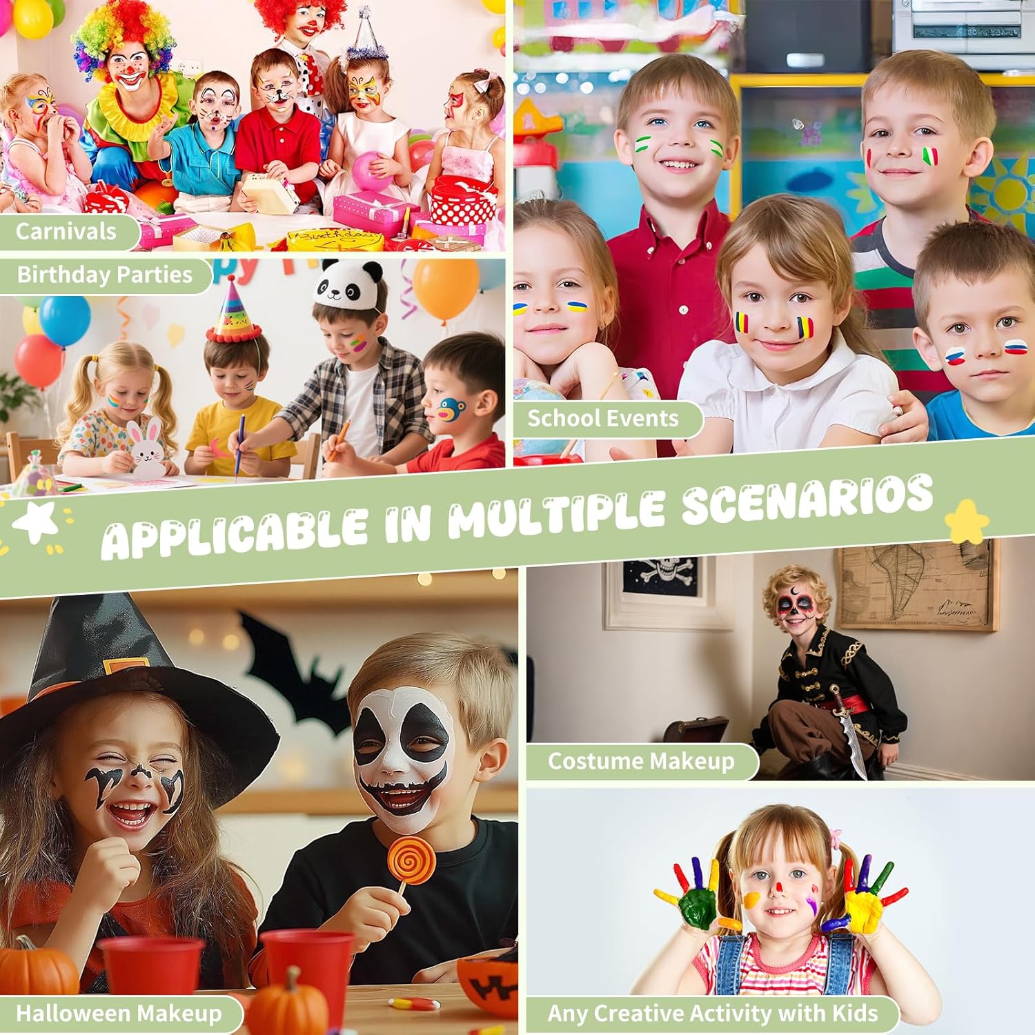 1761467987_Pintada-26-Color-Face-Painting-Kit-for-Kids-Non-Toxic-Water-Activated-Face-Paint-Palette-with-Brush-Stencils-Gems-For-Halloween-Carnivals-Costume-Parties-Body-Art-Fairs-Creative-Events.jpg Pintada 26 Color Face Painting Kit for Kids - Non-Toxic Water Activated Face Paint Palette with Brush, Stencils, Gems - For Halloween, Carnivals, Costume Parties, Body Art, Fairs & Creative Events. - Image 8