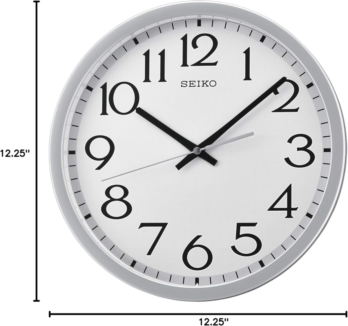 Seiko 12 Inch Easy Read Numerals Wall Clock with Quiet Sweep Second Hand - Image 5
