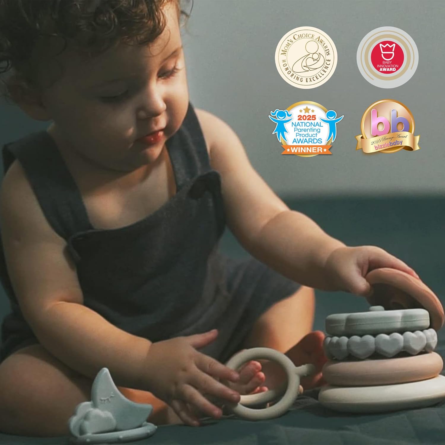 1761472541_Moonkie-Stacks-of-Circles-Soft-Teething-Toy-Educational-Learning-Baby-Toy-Stacking-Ring-Toys-for-Babies-Boy-and-Girl-7-Piece-Teethers-Set.jpg Moonkie Stacks of Circles Soft Teething Toy | Educational Learning Baby Toy | Stacking Ring Toys for Babies Boy and Girl | 7 Piece Teethers Set - Image 5