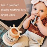Moonkie Stacks of Circles Soft Teething Toy | Educational Learning Baby Toy | Stacking Ring Toys for Babies Boy and Girl | 7 Piece Teethers Set - Image 6