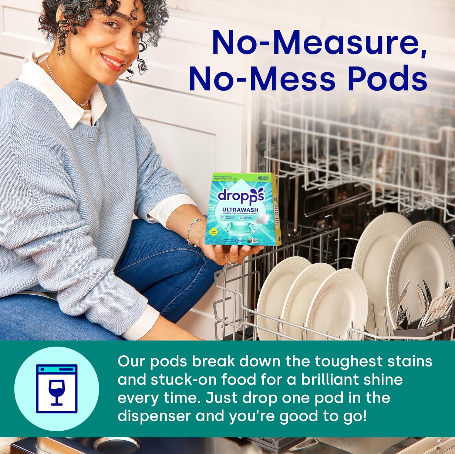 1761475100_Dropps-UltraWash-Dishwasher-Pods-Unscented-120-Count-Biobased-Power-Deep-Clean-Dishwasher-Detergent-Tablets-for-Sparkling-Shiny-Dishes-No-Rinse-Aid-or-Pre-Wash-Needed-Dishwashing-Pods.jpg Dropps UltraWash Dishwasher Pods, Unscented (120 Count) - Biobased Power Deep Clean Dishwasher Detergent Tablets for Sparkling Shiny Dishes - No Rinse Aid or Pre-Wash Needed - Dishwashing Pods - Image 5