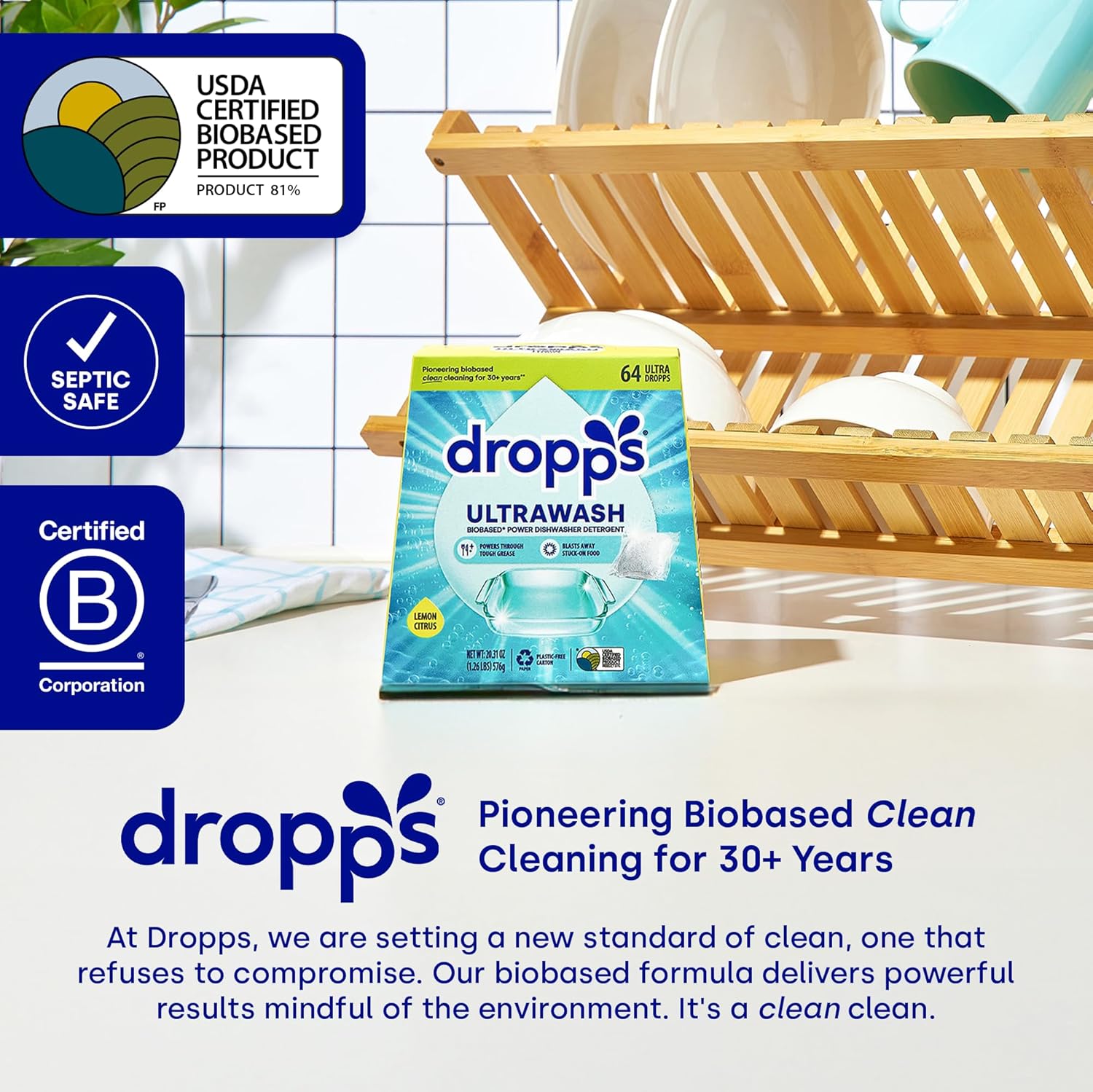 1761475104_Dropps-UltraWash-Dishwasher-Pods-Unscented-120-Count-Biobased-Power-Deep-Clean-Dishwasher-Detergent-Tablets-for-Sparkling-Shiny-Dishes-No-Rinse-Aid-or-Pre-Wash-Needed-Dishwashing-Pods.jpg Dropps UltraWash Dishwasher Pods, Unscented (120 Count) - Biobased Power Deep Clean Dishwasher Detergent Tablets for Sparkling Shiny Dishes - No Rinse Aid or Pre-Wash Needed - Dishwashing Pods - Image 7