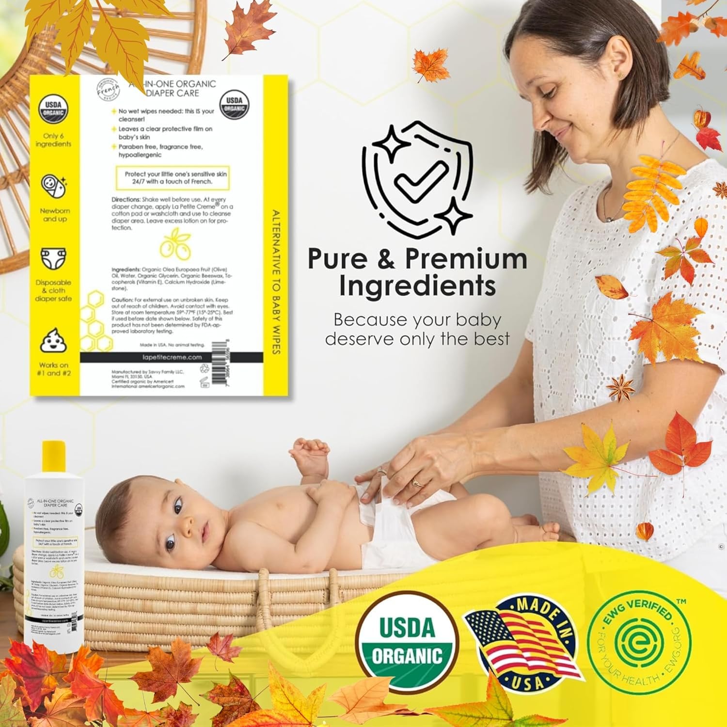 1761514513_La-Petite-Creme-French-Premium-Diapering-Lotion-Diaper-Cream-Alternative-to-Baby-Wipes-Gentle-Moisturizer-Skin-Cleanser-with-USDA-Certified-Organic-Ingredients-Baby-Essentials-20-oz.jpg La Petite Creme French Premium Diapering Lotion - Diaper Cream Alternative to Baby Wipes - Gentle Moisturizer & Skin Cleanser with USDA Certified Organic Ingredients - Baby Essentials (20 oz) - Image 3