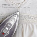 T-Fal Virtuo Steam Iron for Clothes with Retractable Cord, Portable Iron and Steamer for Clothes, Ceramic Nonstick Soleplate, 1500 Watts, Anti-Drip, Auto-Off, Scratch Resistant, Grey - Image 6
