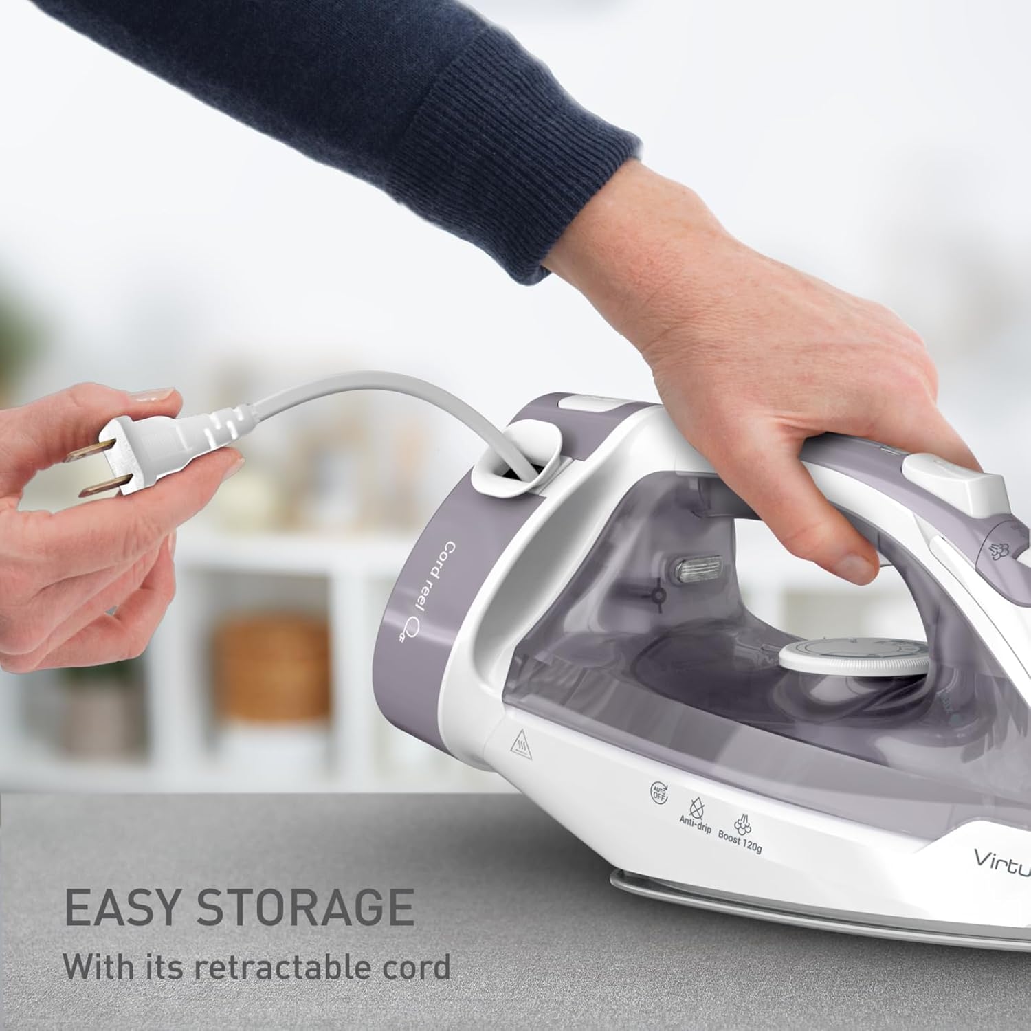 1761515920_T-Fal-Virtuo-Steam-Iron-for-Clothes-with-Retractable-Cord-Portable-Iron-and-Steamer-for-Clothes-Ceramic-Nonstick-Soleplate-1500-Watts-Anti-Drip-Auto-Off-Scratch-Resistant-Grey.jpg T-Fal Virtuo Steam Iron for Clothes with Retractable Cord, Portable Iron and Steamer for Clothes, Ceramic Nonstick Soleplate, 1500 Watts, Anti-Drip, Auto-Off, Scratch Resistant, Grey - Image 7