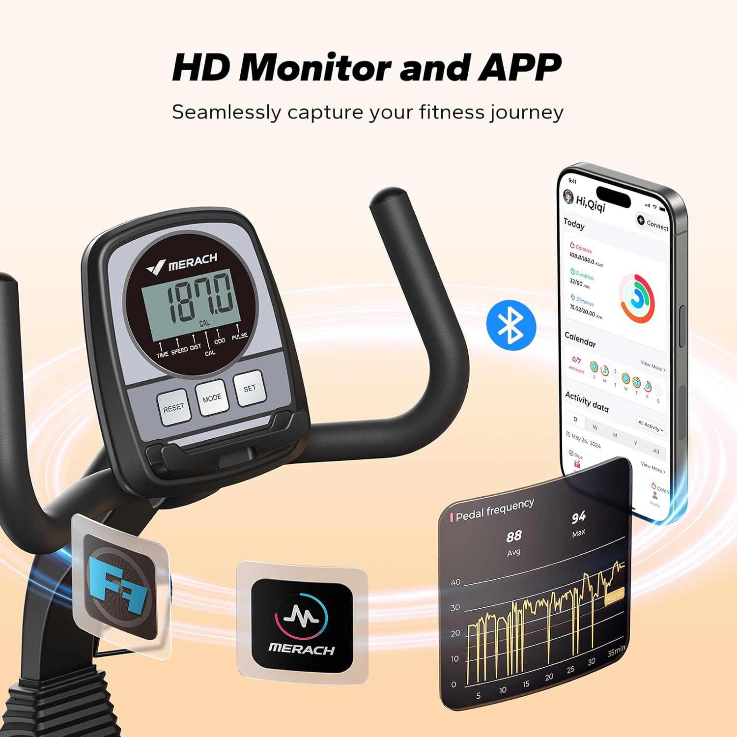 1761517835_MERACH-Recumbent-Exercise-Bikes-for-home-Light-Commercial-High-end-Recumbent-Bike-for-Seniors-Adults-Magnetic-Recumbent-Exercise-Bike-with-Smart-Bluetooth-and-Exclusive-App-LCD-Heart-Rate-Handle.jpg MERACH Recumbent Exercise Bikes for home, Light Commercial High-end Recumbent Bike for Seniors Adults, Magnetic Recumbent Exercise Bike with Smart Bluetooth and Exclusive App, LCD, Heart Rate Handle - Image 8