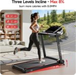 RHYTHM FUN 8.0 MPH Treadmills for Home, Running Walking Pad Treadmill with Incline up to 8%, Foldable Treadmill with Handle Bar, Low Noise Walking Pad for 300 lbs - Image 3