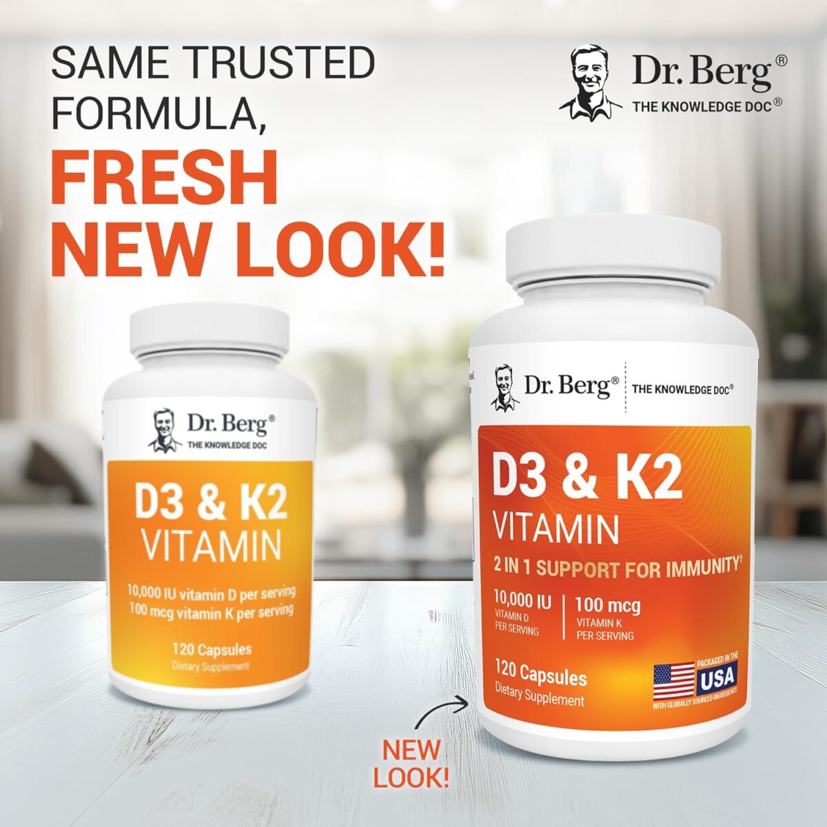Dr. Berg Maximum Strength 7-in-1 Vitamin D3 K2 10,000 IU | Naturally Derived D3 | 4X Lab-Tested & Verified | High Absorption Formula | K2 D3 Vitamin Supplement - 120 Capsules - Image 3
