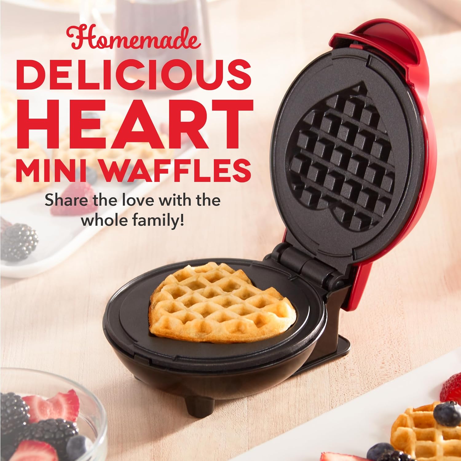 1761525259_DASH-Mini-Waffle-Maker-Machine-for-Individuals-Paninis-Hash-Browns-Other-On-the-Go-Breakfast-Lunch-or-Snacks-with-Easy-to-Clean-Non-Stick-Sides-Red-Heart-4-Inch.jpg DASH Mini Waffle Maker Machine for Individuals, Paninis, Hash Browns, & Other On the Go Breakfast, Lunch, or Snacks, with Easy to Clean, Non-Stick Sides, Red Heart 4 Inch - Image 3