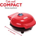 DASH Mini Waffle Maker Machine for Individuals, Paninis, Hash Browns, & Other On the Go Breakfast, Lunch, or Snacks, with Easy to Clean, Non-Stick Sides, Red Heart 4 Inch - Image 5