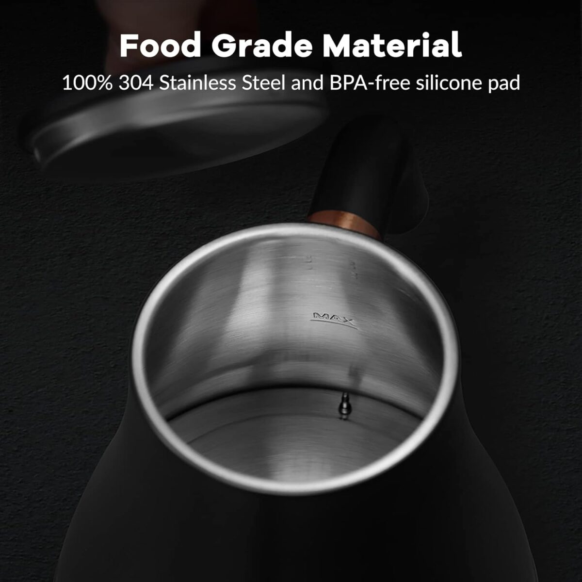 Mecity Electric Kettle Gooseneck Pour Over Kettle ±1℉ Temperature Control Quick Heating Water Boiler for Coffee & Tea & Formula Auto Shut Off Tea Kettle 1200 Watt, 0.8L, Matt Black, Barista Edition - Image 8