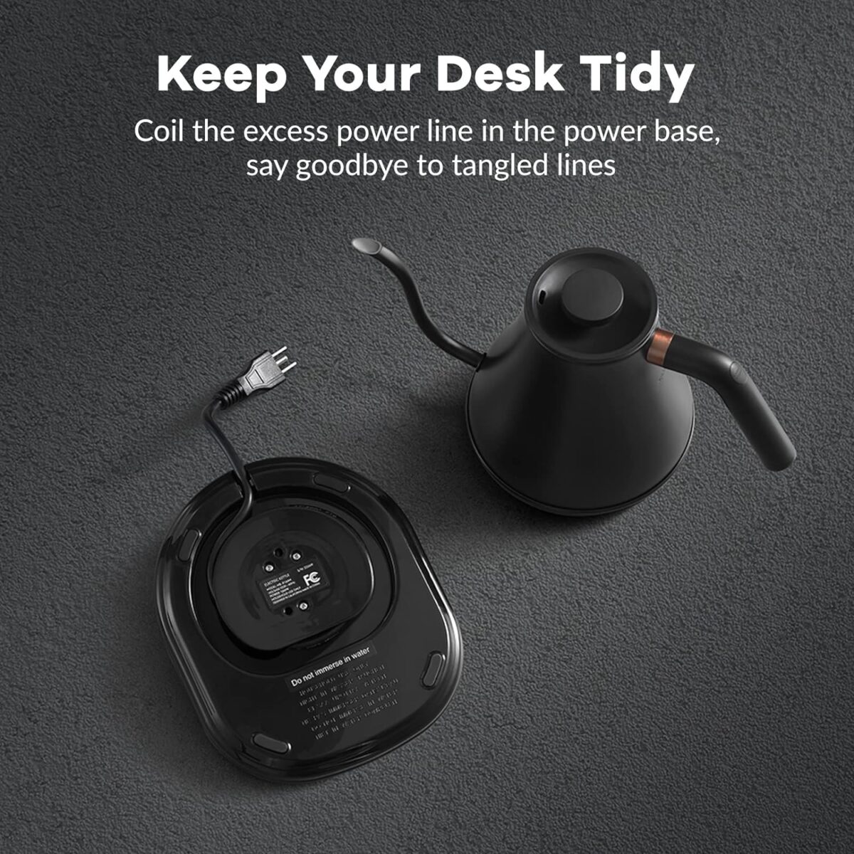 Mecity Electric Kettle Gooseneck Pour Over Kettle ±1℉ Temperature Control Quick Heating Water Boiler for Coffee & Tea & Formula Auto Shut Off Tea Kettle 1200 Watt, 0.8L, Matt Black, Barista Edition - Image 10