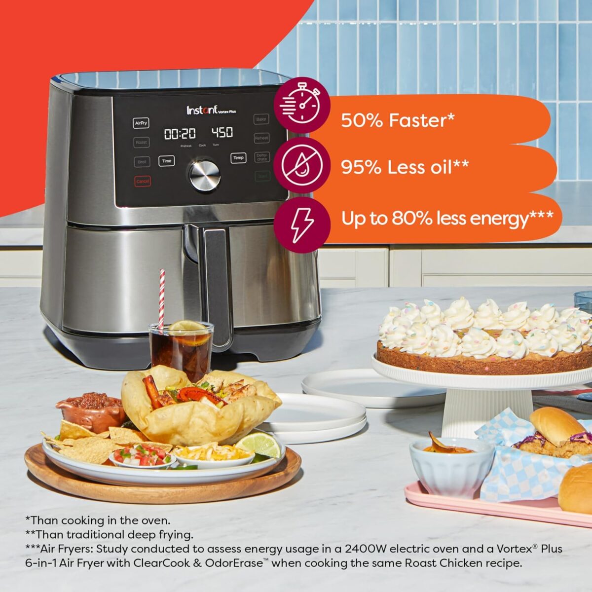 Instant Pot Vortex Plus 6QT XL Air Fryer, 6-in-1, Broils, Dehydrates, Crisps, Roasts, Reheats, Bakes for Quick Easy Meals, 100+ In-App Recipes, Dishwasher-Safe, from the Makers of Instant Pot, Black - Image 9