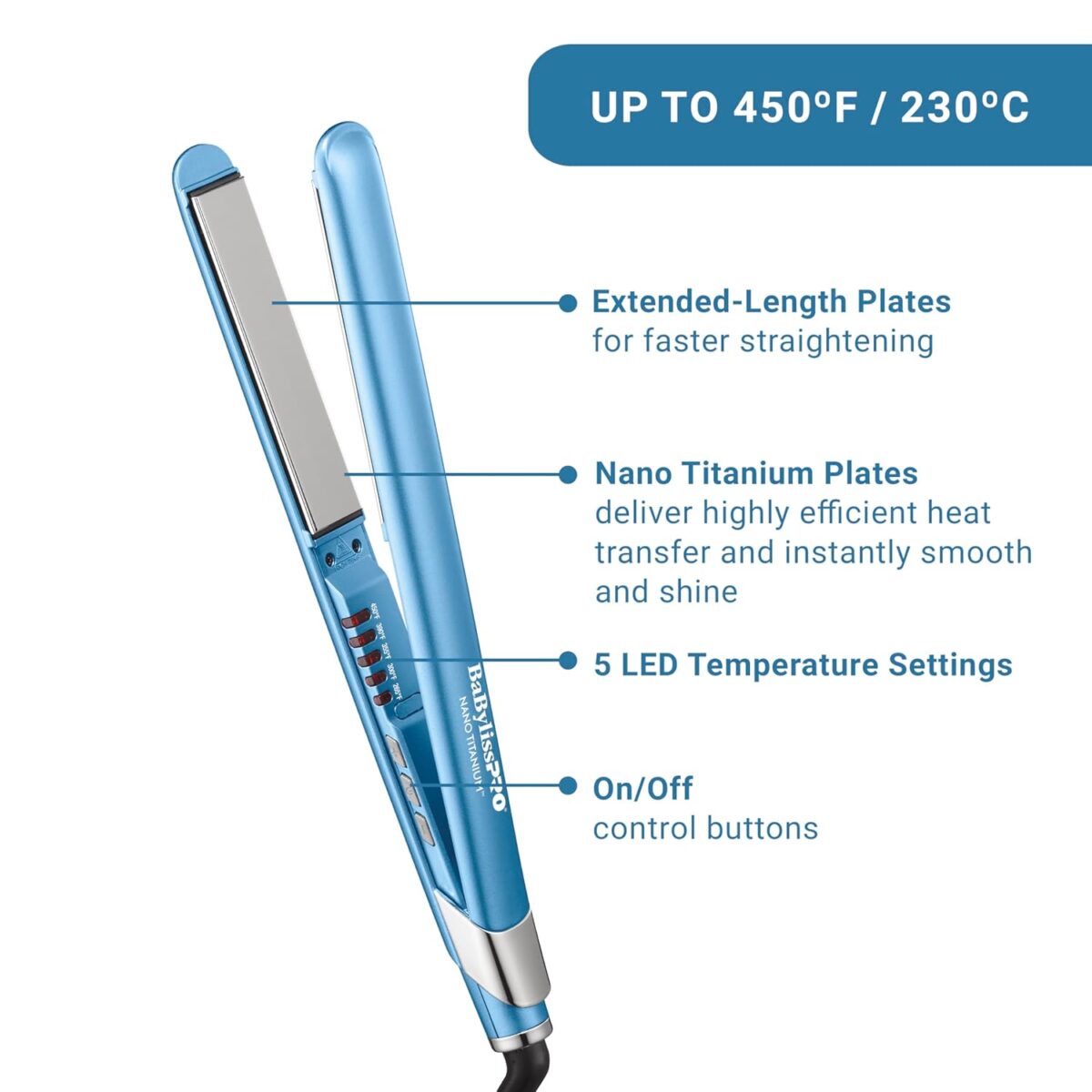 Nano Titanium Ultra-Sleek Hair Straightener, Flat Iron for All Hair Types - Image 3